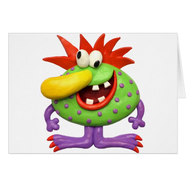 Gult näsmonster hälsningskort (Framsidan Horizontal)