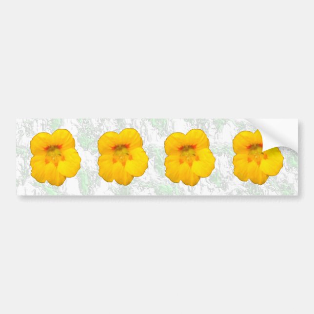 Gult Nasturtium Flowers Bumper Sticker Bildekal (Framsidan)