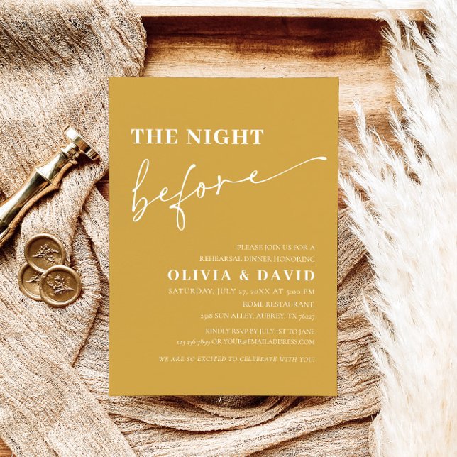 Gult natt före repetitionsmiddag Inbjudan (Skapare uppladdad)