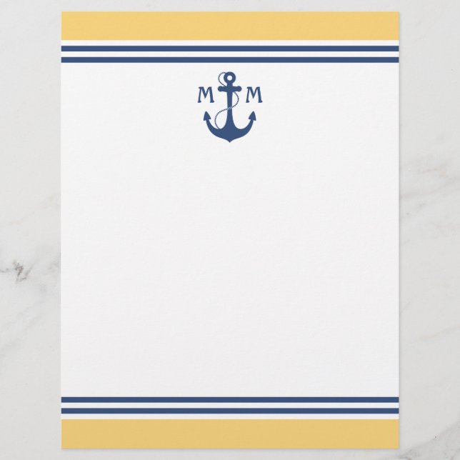 Gult Nautical Monogram (Framsida)
