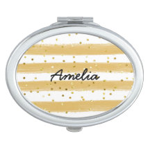Gult Nautical Rand Monogrammed compact spegel