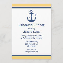 Gult Nautical Rehearsal Middagsinbjudningar Inbjudningar