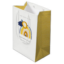 Gult Navy Boho Blommigt Rainbow any age Birday