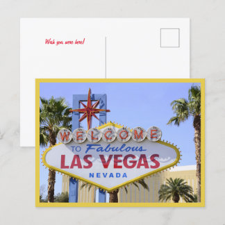 Gult Nevada Välkomstskylt Las Vegas-vykort Vykort