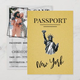 Gult New York City Passport Spara datum Datumet