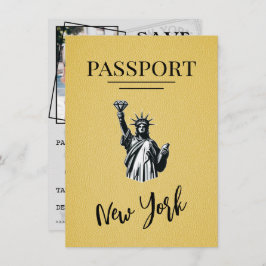 Gult New York City Passport Spara datum Spara Datumet
