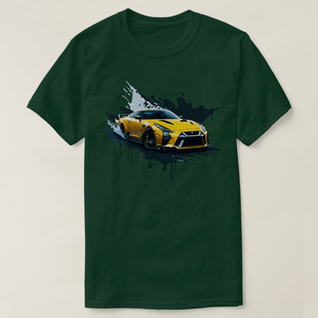 Gult nissan gtr r35 t shirt (Design framsida)