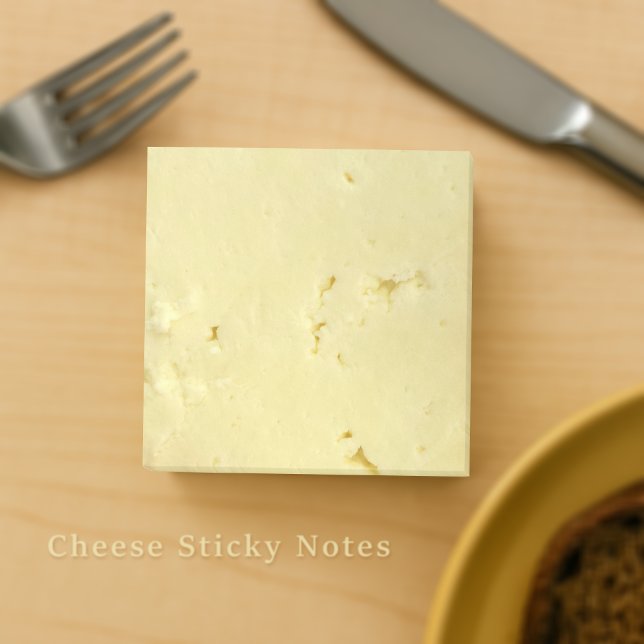 Gult Novelty för ost segment - bokför anteckningar Post-it Block (🧀 Fun & functional cheese slice sticky notes!)