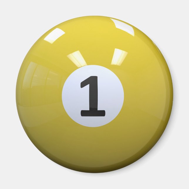 Gult nr 1 miljard Bassäng Boll Magnet (Framsidan)