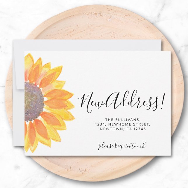 Gult Ny adress Flytta av solros Meddelande (Skapare uppladdad)