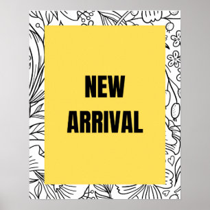 Gult Ny ankomstsignatur, butiksbutik Poster
