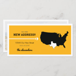Gult Ny stat, Ny adress! Texas Flytta