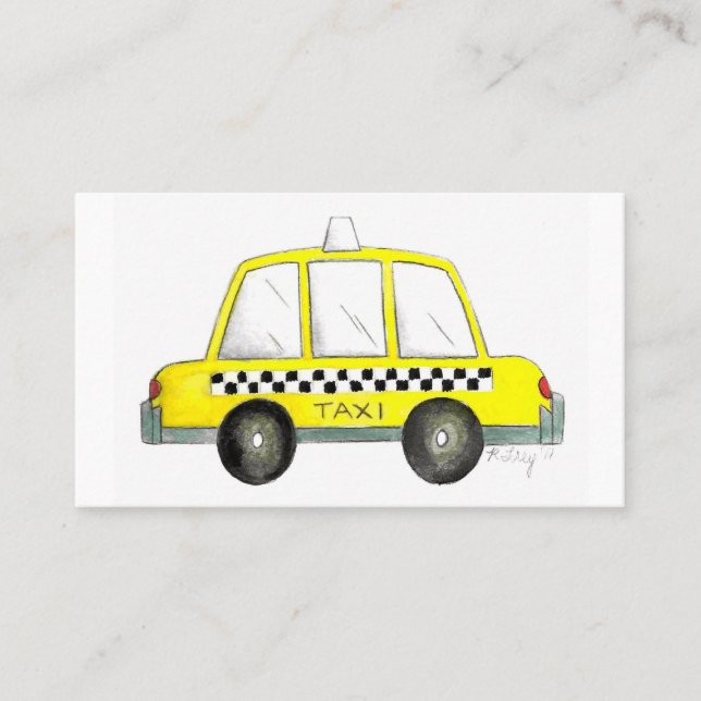 Gult NYC-styrd chaufför i Taxi-kafé Visitkort (Framsida)