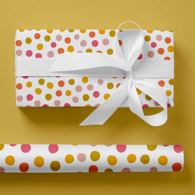 Gult, nyp och grönt polka dots Papper inslagning Presentpapper (Skapare uppladdad)