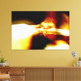 Gult och abstrakt i svartvitt canvastryck