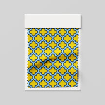 Gult och Baby blue trellis, Lattice, Quatrefoil