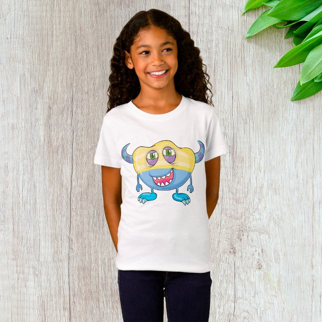 Gult och blå Alien Strange Girls T-Shirt (Skapare uppladdad)