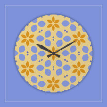 Gult och blå botaniska blommor på Girly Blommigt