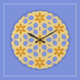 Gult och blå botaniska blommor på Girly Blommigt Stor Klocka