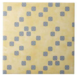 Gult och blå Contemporary Polka dots Mönster Kakelplatta