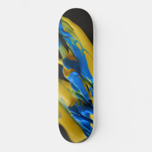 Gult och blå färg på svart mini skateboard bräda 18,5 cm