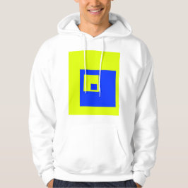 Gult och blå fyrkanter hoodie