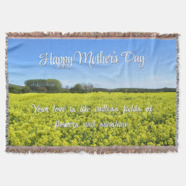 Gult och blå Land-bliss - Anpassningsbar Mors dag Filt