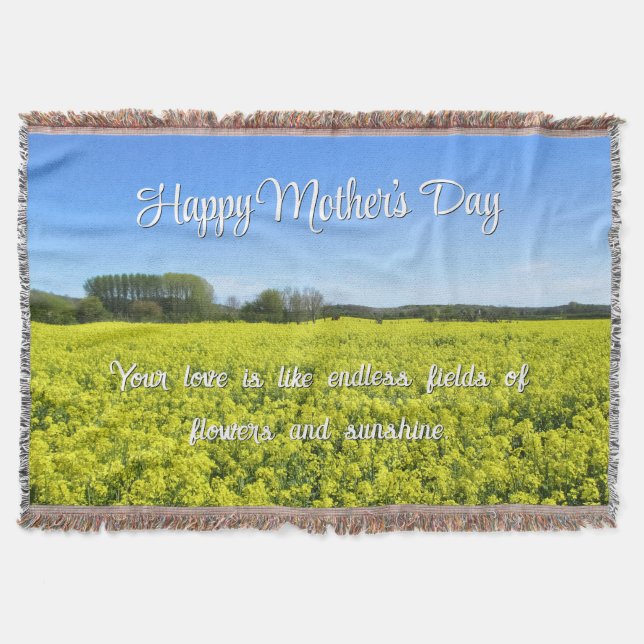 Gult och blå Land-bliss - Anpassningsbar Mors dag Filt (Framsidan)