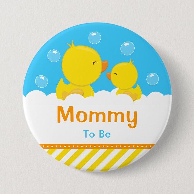 Gult och blå Mamma av gummi Knapp (Framsida)