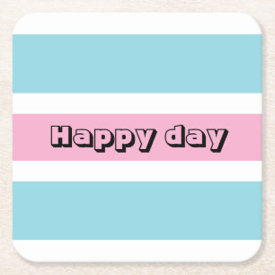 Gult och blå Rand Underlägg Papper Kvadrat