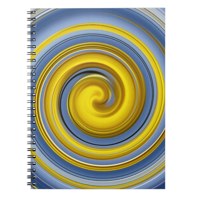 Gult och blå spiral anteckningsbok (Framsidan)