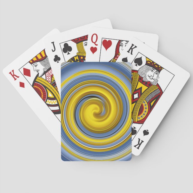 Gult och blå spiral casinokort (Baksidan)