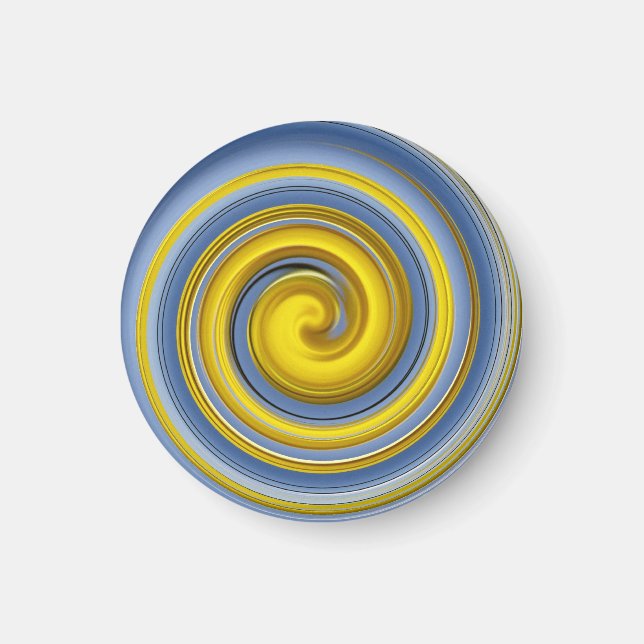 Gult och blå spiral magnet (Framsidan)