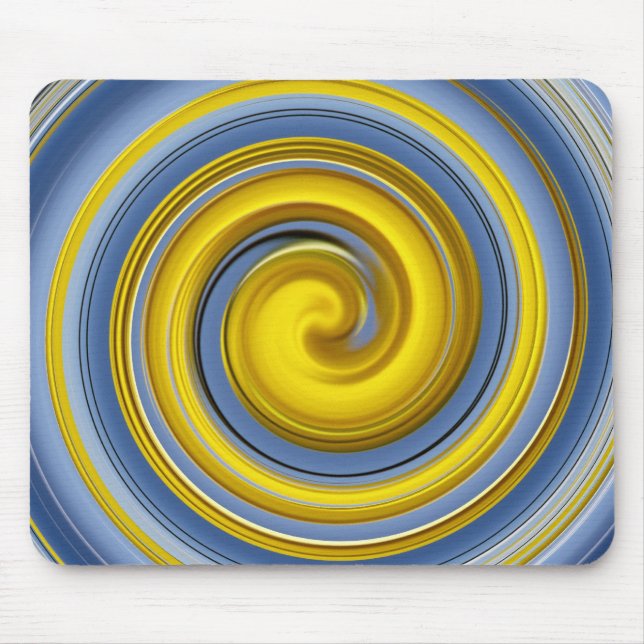 Gult och blå spiral musmatta (Framsidan)