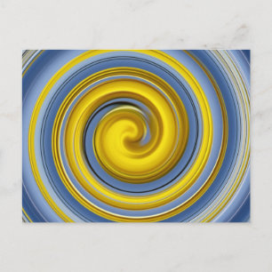 Gult och blå spiral vykort