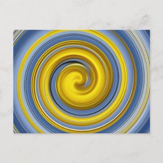 Gult och blå spiral vykort