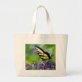 Gult och Black Butterfly på Lavender Jumbo Tygkasse