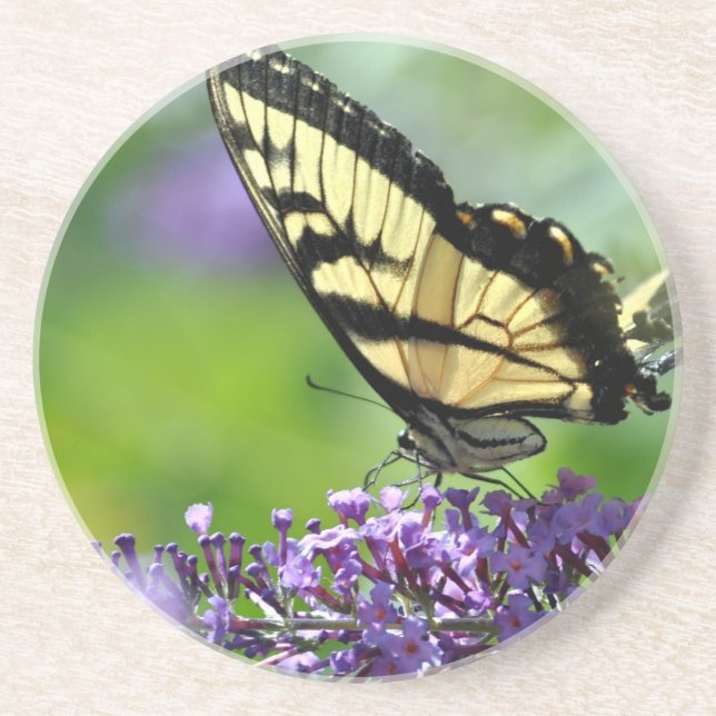 Gult och Black Butterfly på Lavender Underlägg (Framsidan)