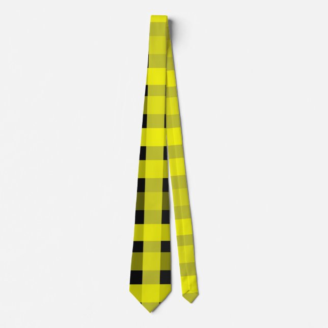 Gult och Black Gingham Tie Slips (Framsida)