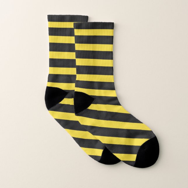 Gult- och Black Humla Färg Rand Socks Strumpor (Par)
