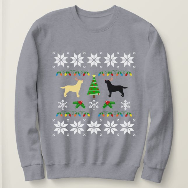 Gult och Black Labrador God jul T Shirt (Design framsida)