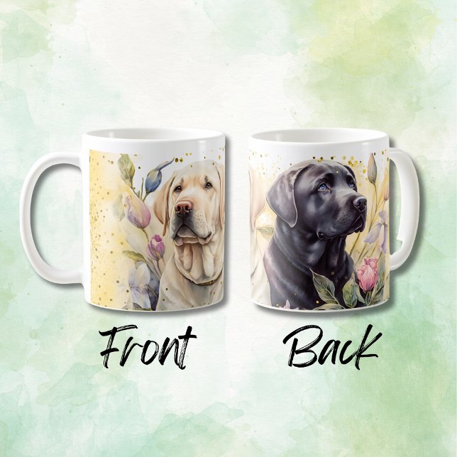 Gult och Black Labrador Retrievers Kaffemugg (Skapare uppladdad)