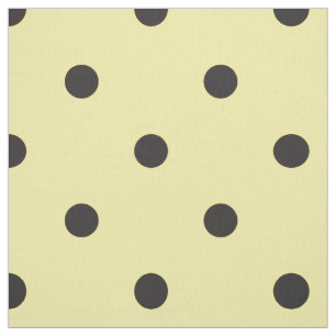 Gult och Black Polka Dot Mönster Tyg