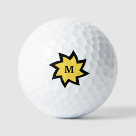 Gult och Black Starburst Golf Boll
