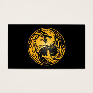 Gult och Black Yin Yang Dragons Visitkort