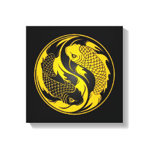 Gult och Black Yin Yang Koi Fish