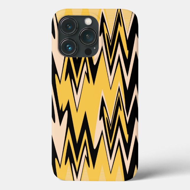 Gult och Black Zigzag Chevron Mönster (Baksida)