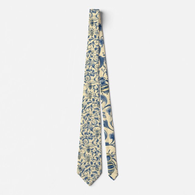 Gult och blåhonungsbin, tippruta slips (Framsida)