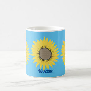 Gult och blått blommönster i Ukraina Kaffemugg