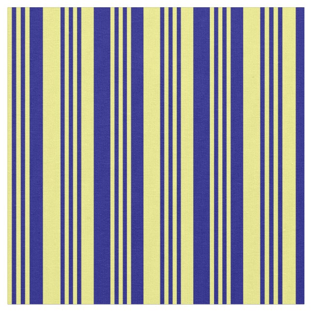 Gult och blått Linjer Tyg (Närbild)